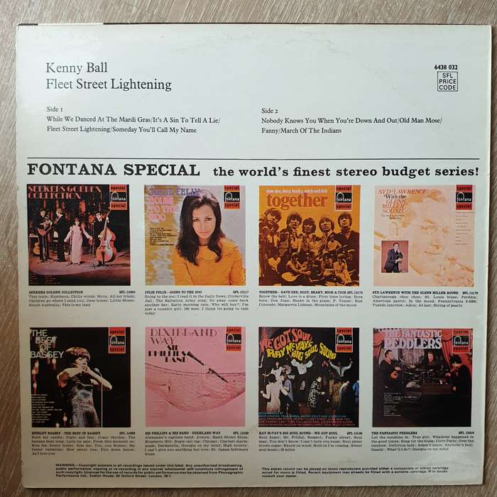 Kenny Ball - Street Fleet Lightening  Vinyl LP Record - Opened  - Very-Good+ Quality (VG+)