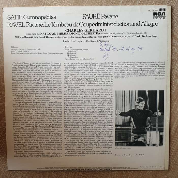 Satie, Fauré, Ravel - National Philharmonic Orchestra, Charles Gerhardt  Gymnopédies, Pav...
