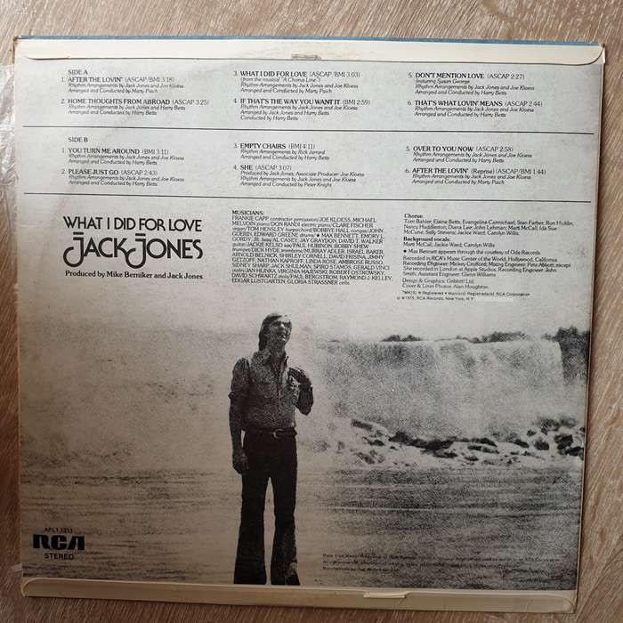 Jack Jones - What I Did For Love -  Vinyl LP Record - Opened  - Very-Good+ Quality (VG+)