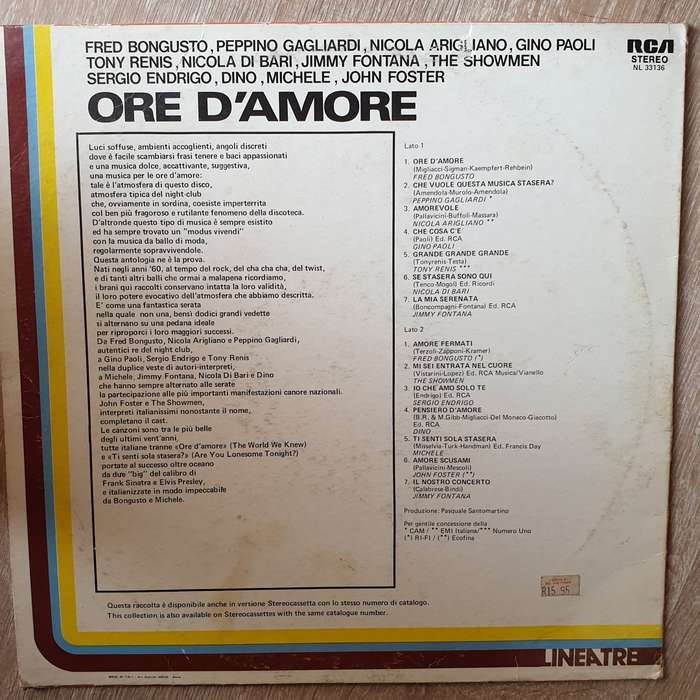 Ore D'Amore - Various Artists - Vinyl LP Record (VG)