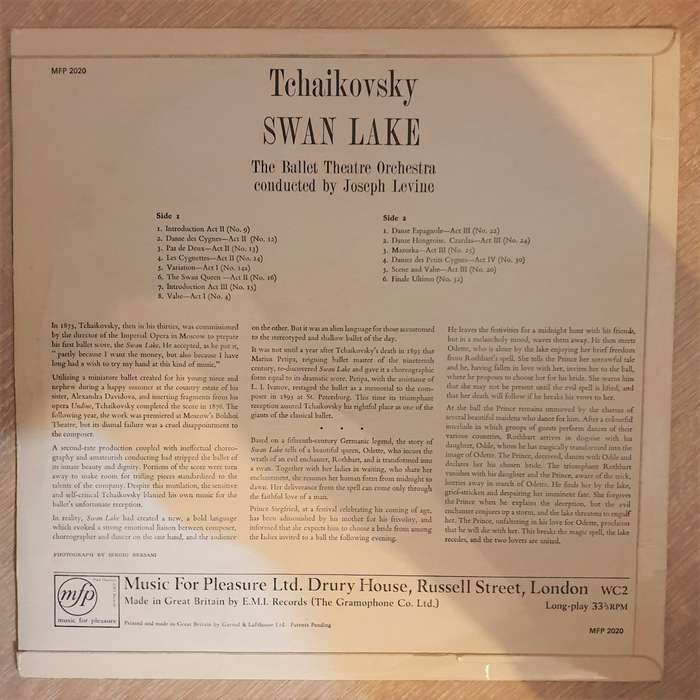 Tchaikovsky - Swan Lake Selections - Vinyl LP Record - Very-Good+ Quality (VG+)