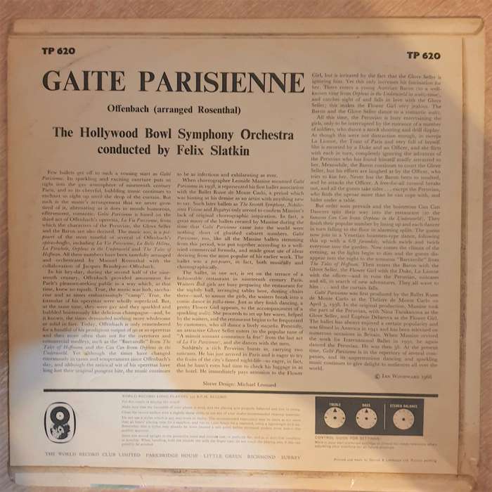 Offenbach  Gaîte Parisienne - Felix Slatkin  - Vinyl LP Record - Very-Good+ Quality (VG+)
