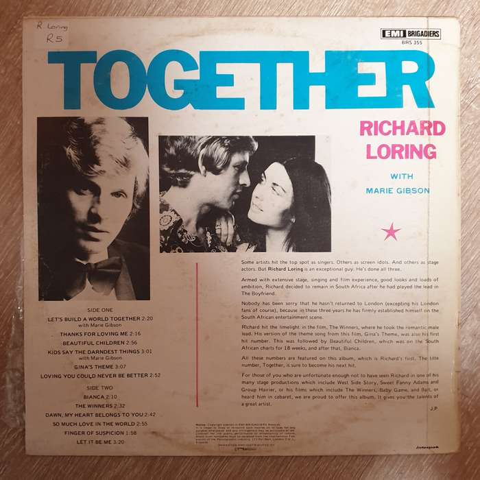 Richard Loring with Marie Gibson - Together - Vinyl LP Record - Opened  - Very-Good+ Quality (VG+)