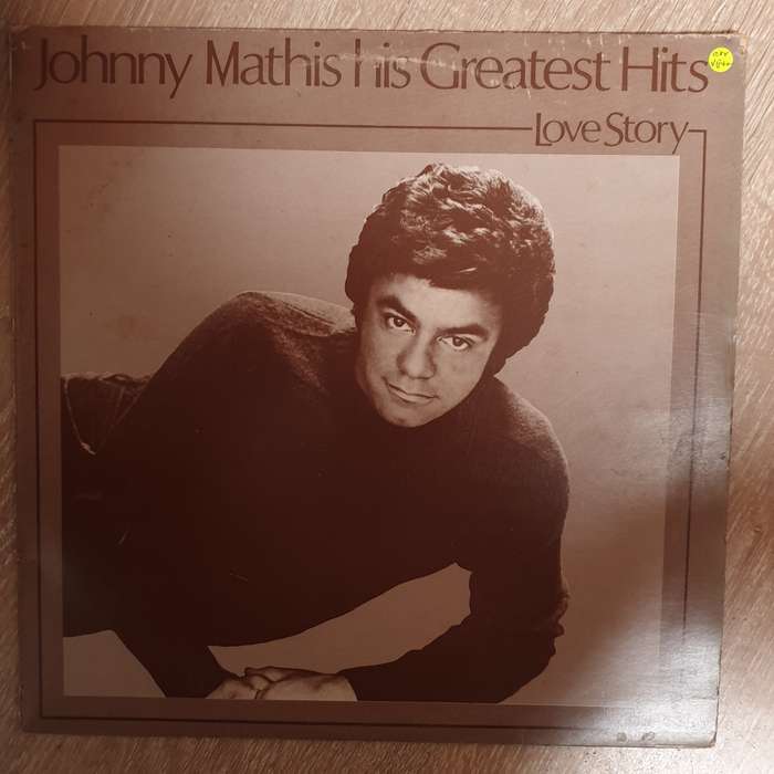 Johnny Mathis Greatest Hits - Love Story  Vinyl LP Record - Opened  - Very-Good+ Quality (VG+)