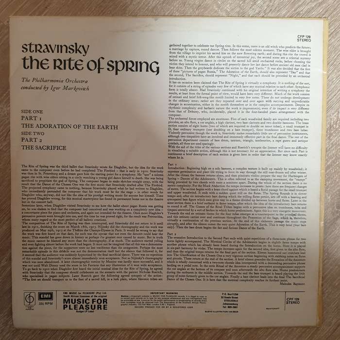 Stravinsky, Philharmonia Orchestra / Markevitch  Rite Of Spring -  Vinyl LP Record - Very-Good...