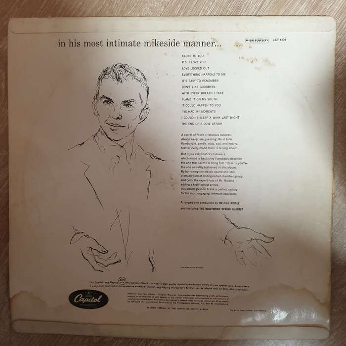 Frank Sinatra  Close To You - Vinyl LP Record - Opened  - Very-Good Quality (VG)
