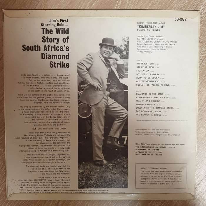 Kimberley Jim - Jim Reeves  Vinyl LP Record (VG+)