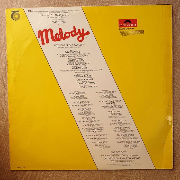 Melody - Original Soundtrack Recording - Bee Gees - Vinyl LP Record - Very-Good+ Quality (VG+)