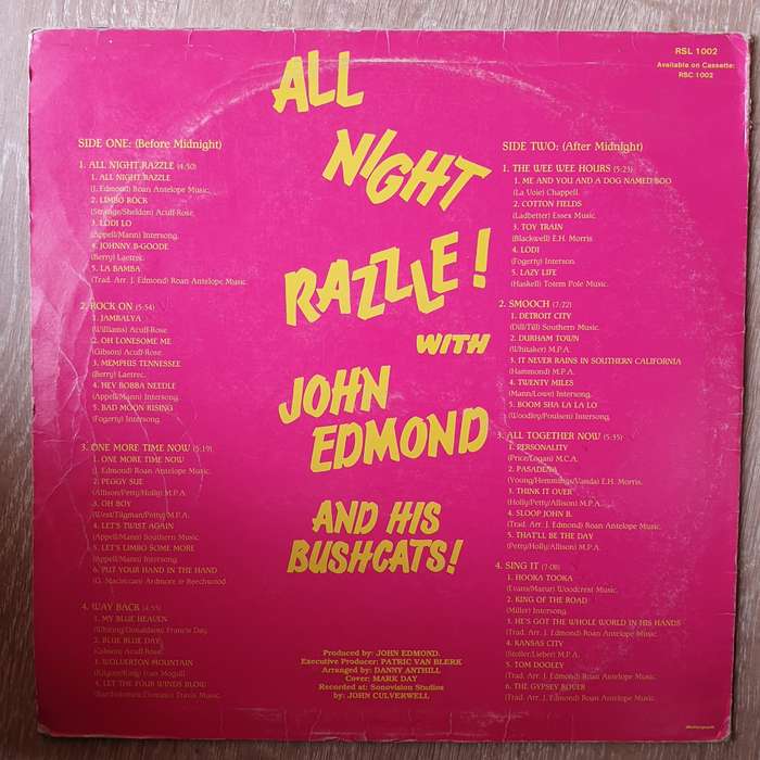 John Edmond And His Bushcats  All Night Razzle  Vinyl LP Record - Opened  - Very-Good  Q...