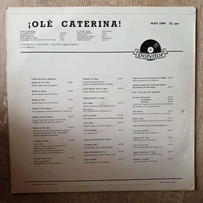 Caterina Valente - Silvio Francesco  Ole Caterina (Spain)   Vinyl LP Record - Very-Good+...