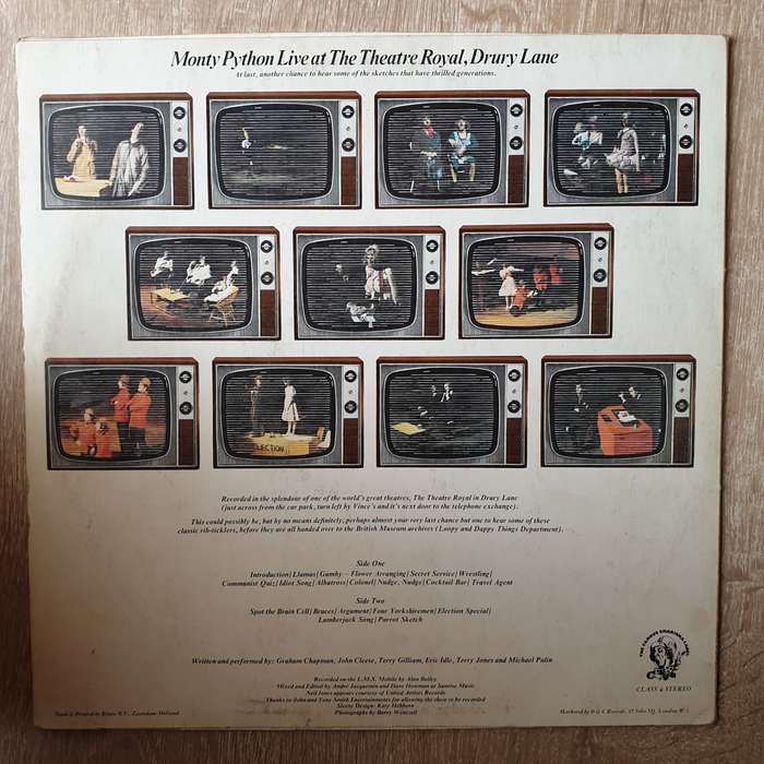 Monty Python - Live At Drury Lane   Vinyl LP Record - Opened  - Very-Good  Quality (VG)