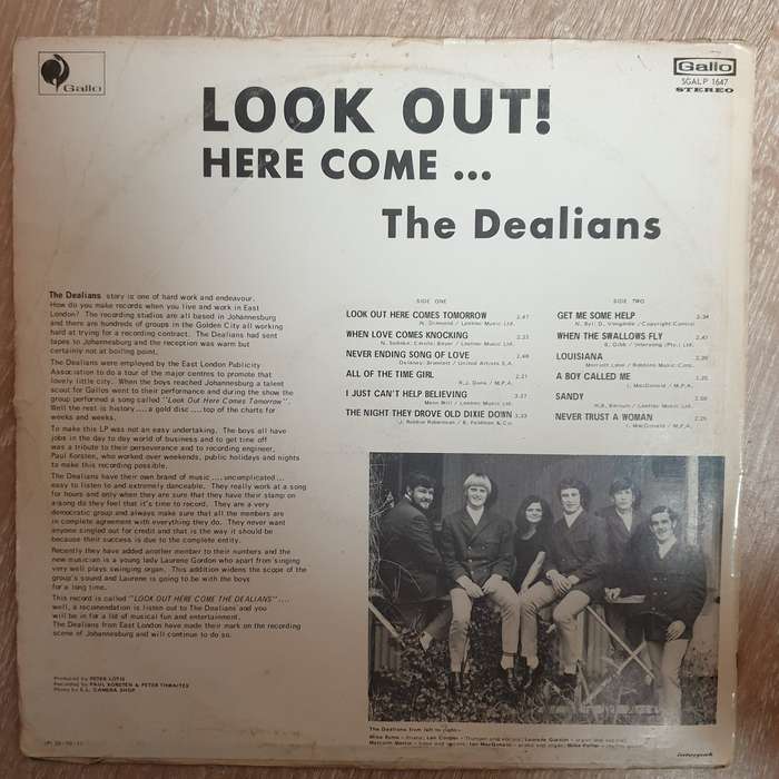 The Dealians  Look Out! Here Come... - Vinyl LP Record - Opened  - Good+ Quality (G+)