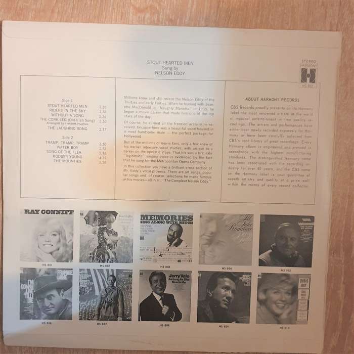 Nelson Eddy  Stout-Hearted Men  Vinyl LP Record - Very-Good+ Quality (VG+)