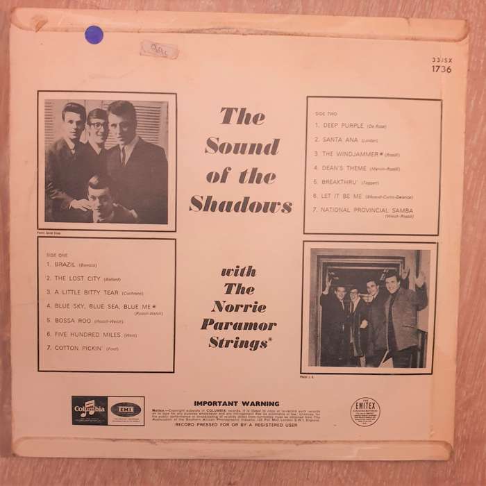 The Shadows  The Sound Of The Shadows - Vinyl LP Record - Very-Good+ Quality (VG+)