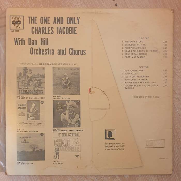 Charles Jacobie - The One and Only Charles Jacobie with Dan Hill and Chorus - Vinyl LP Record - O...