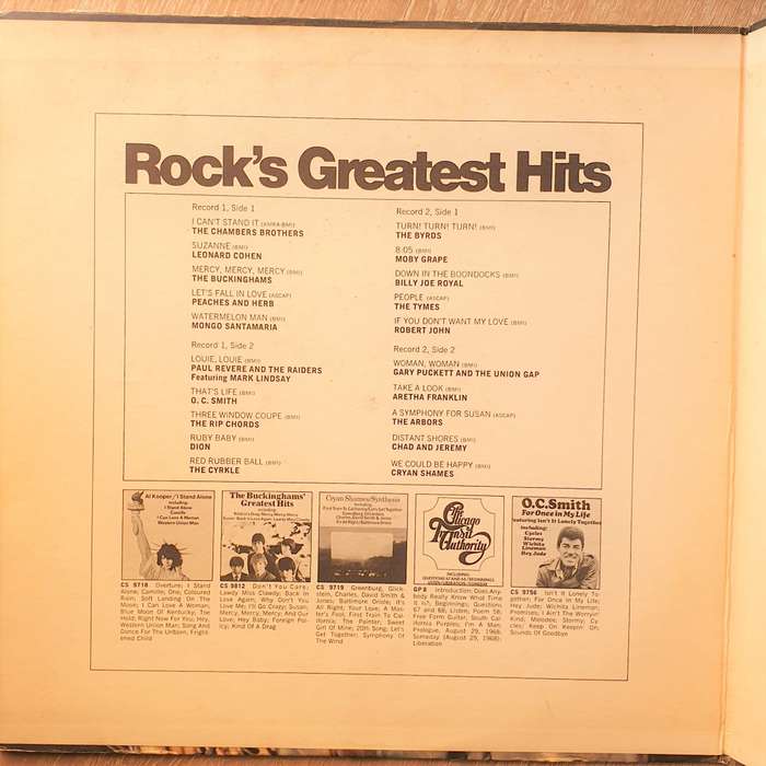 Rock's Greatest Hits - Original Artists  Double Vinyl LP Record - Very-Good+ Quality (VG+)