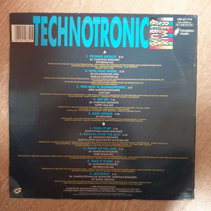 Technotronic  Trip On This (Remix Album)  - Vinyl LP Record - Very-Good+ Quality (VG+)
