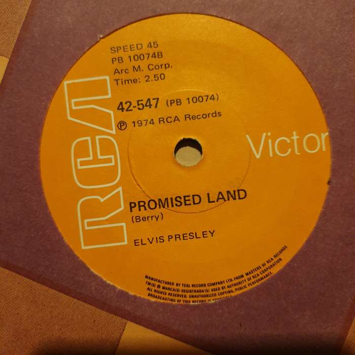 Elvis Presley  It's Midnight / Promised Land  - Vinyl 7" Record - Very-Good+ Quality (VG+)