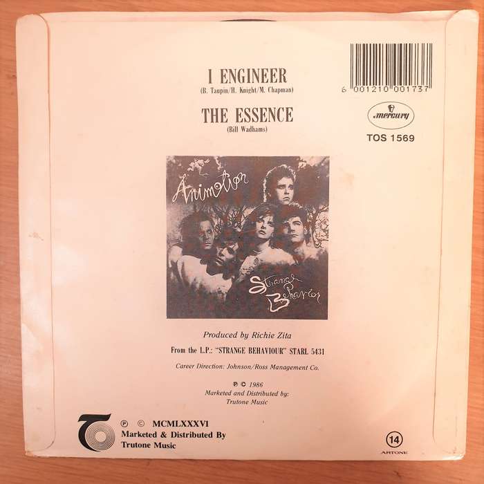 Animotion  I Engineer -  Vinyl 7" Record - Very-Good+ Quality (VG+)