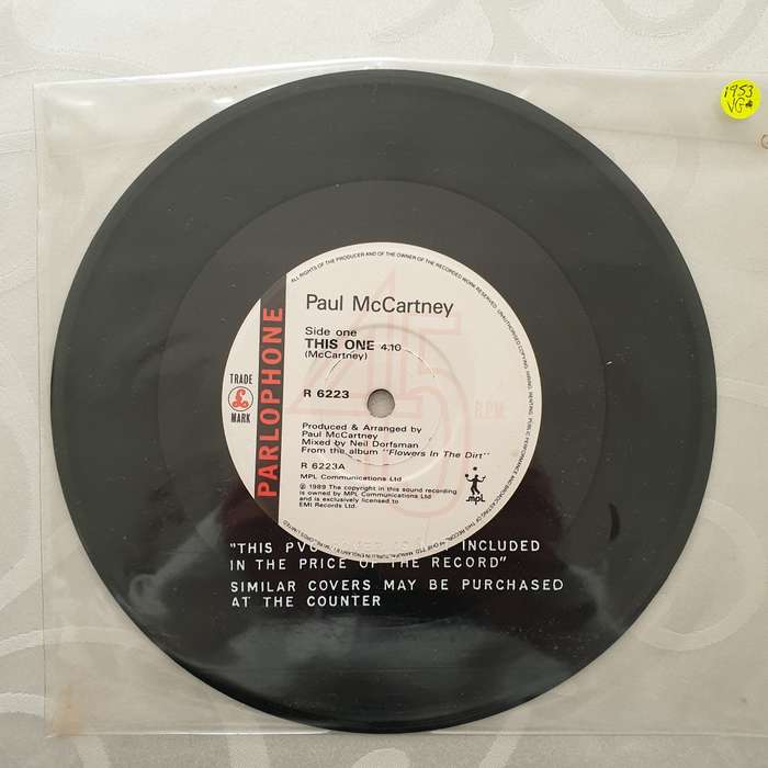 Paul McCartney  This One - Vinyl 7" Record - Opened  - Very-Good Quality (VG)