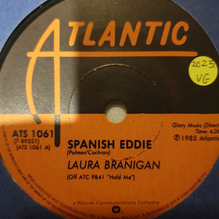 Laura Branigan - Spanish Eddie - Vinyl 7" Record - Opened  - Very-Good Quality (VG)
