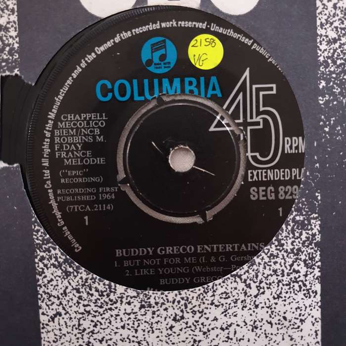 Buddy Greco  Entertains - Vinyl 7" Record - Very-Good Quality (VG)