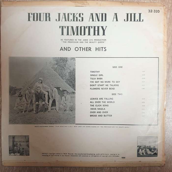 Four Jacks and A Jill - Timothy - Vinyl LP Record - Very-Good+ Quality (VG+)