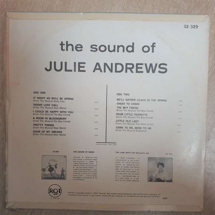 Julie Andrews - The Sound Of -  Vinyl LP Record - Very-Good+ Quality (VG+)