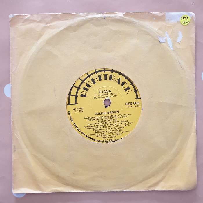 Julius Brown  Diana - Vinyl 7" Record - Very-Good+ Quality (VG+)