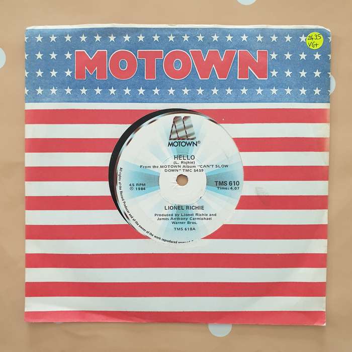 Lionel Richie  Hello / You Mean More To Me - Vinyl 7" Record - Very-Good+ Quality (VG+)