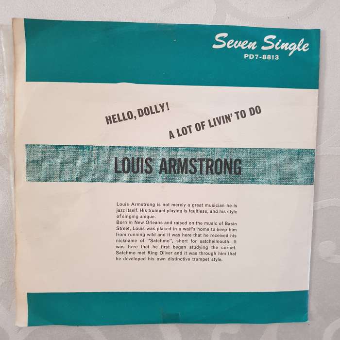 Louis Armstrong  Hello Dolly / A Lot Of Livin' To Do - Vinyl 7" Record - Very-Good+ Quality...