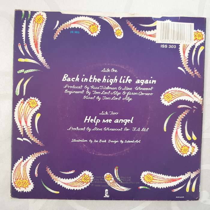 Steve Winwood  Back In The High Life Again - Vinyl 7" Record - Very-Good+ Quality (VG+)