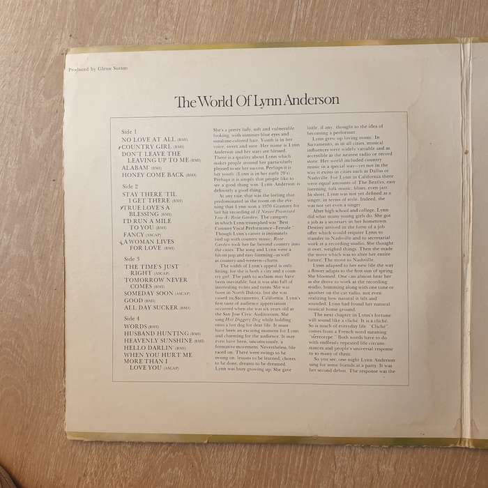 the World of Lyn Anderson - Vinyl LP Record - Very-Good+ Quality (VG+)