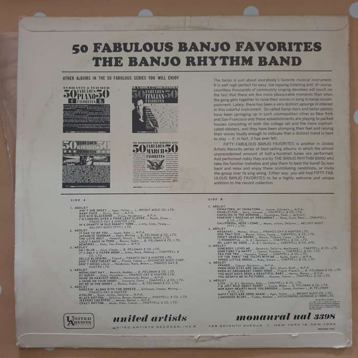 The Banjo Rhythm Band  50 Fabulous Banjo Favorites -  Vinyl LP Record - Very-Good+ Quality ...