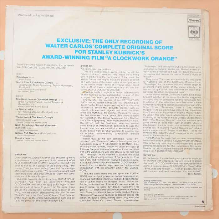 Clockwork Orange - Walter Carlos -Vinyl LP Record- Very-Good Quality (VG)