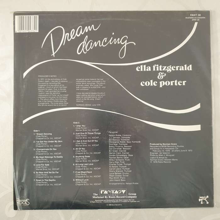 Ella Fitzgerald & Cole Porter  Dream Dancing - Vinyl LP Record - Very-Good+ Quality (VG+)