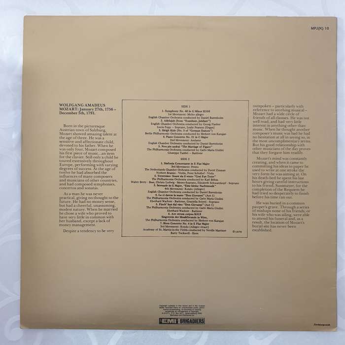 Mozart  Masterpiece -  Vinyl LP Record - Very-Good+ Quality (VG+)