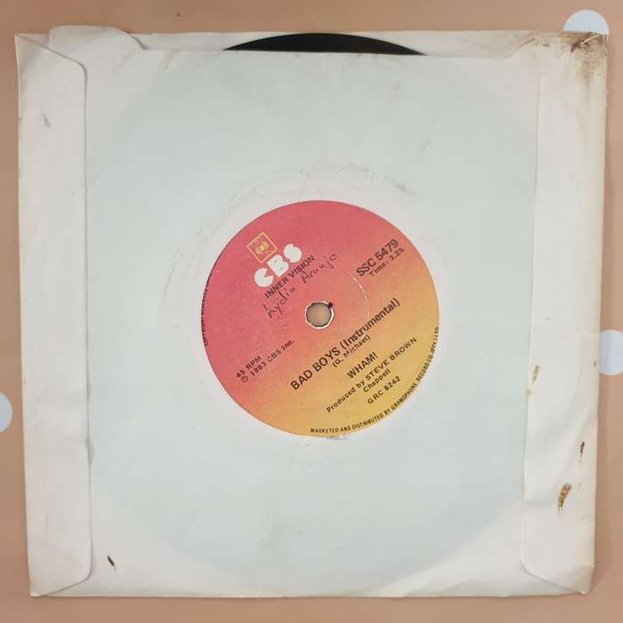 Wham!  Bad Boys - Vinyl 7" Record - Very-Good+ Quality (VG+)