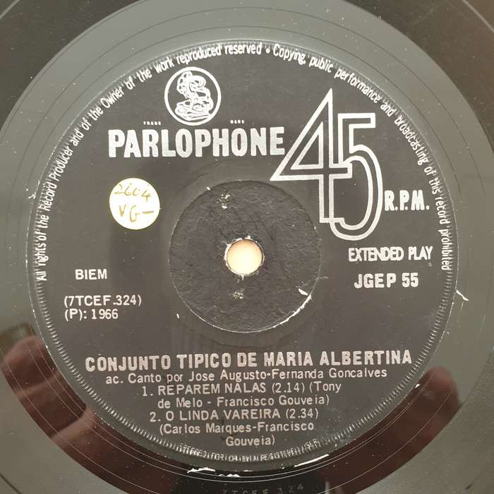 Conjunto Maria Albertina  Reparem Nelas - Vinyl 7" Record - Very-Good- Quality (VG-)