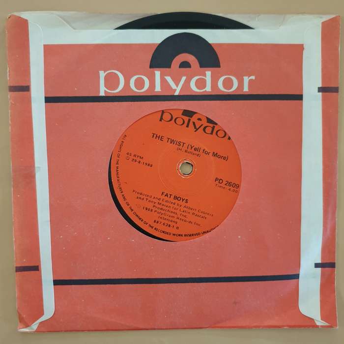 Fat Boys  The Twist- Vinyl 7" Record - Very-Good+ Quality (VG+)