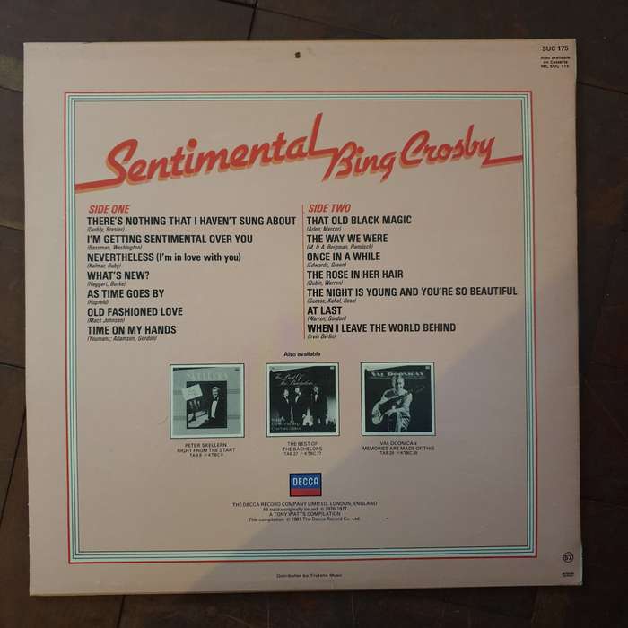 Bing Crosby  Sentimental - Vinyl LP Record - Very-Good+ Quality (VG+)