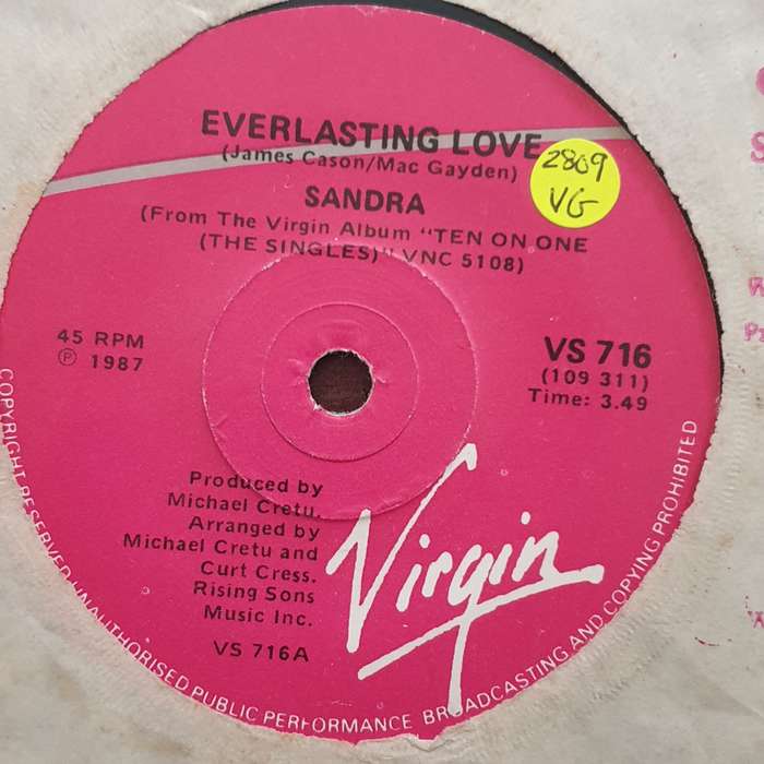 Sandra  Everlasting Love - Vinyl 7" Record - Very-Good Quality (VG)