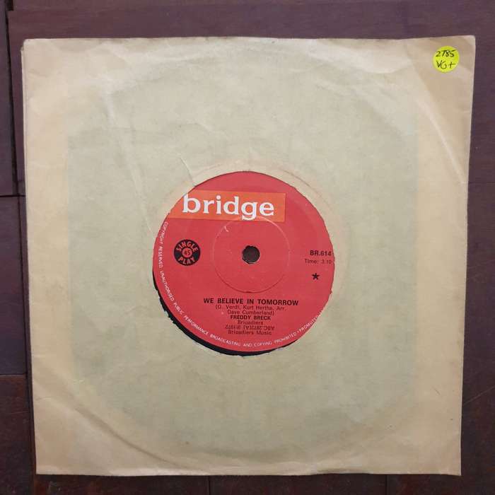 Freddy Breck  We Believe In Tomorrow - Vinyl 7" Record - Very-Good+ Quality (VG+)