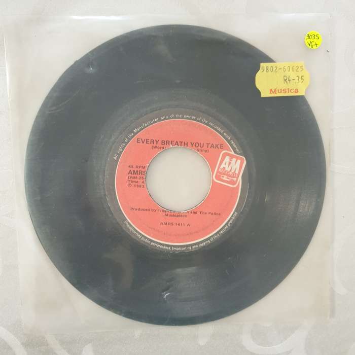 The Police  Every Breath You Take -  Vinyl 7" Record - Very-Good+ Quality (VG+)