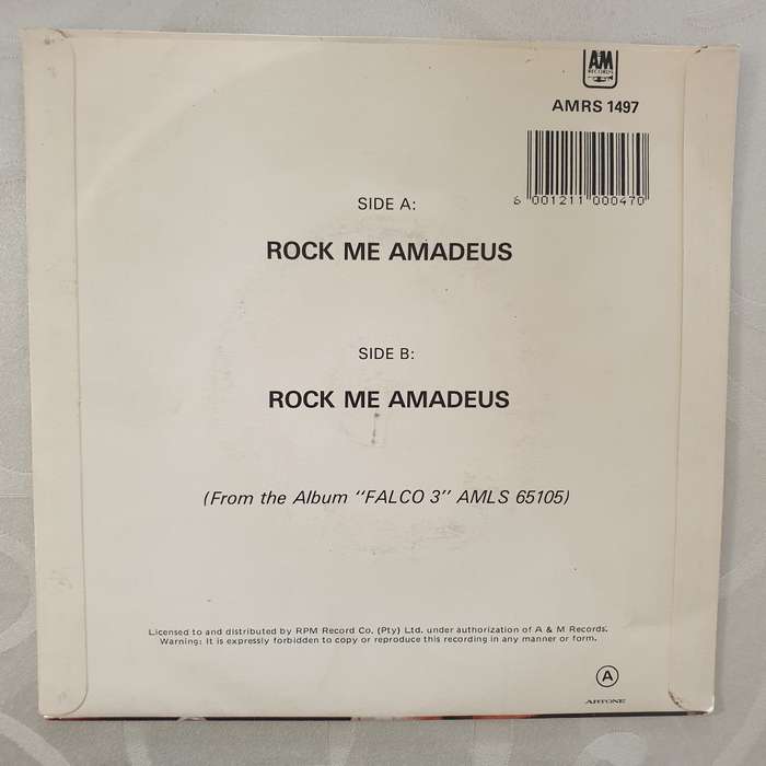 Falco  Rock Me Amadeus - Vinyl 7" Record - Very-Good+ Quality (VG+)