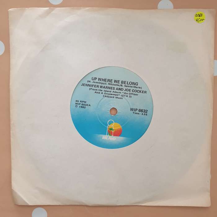 Joe Cocker / Jennifer Warnes  Up Where We Belong - Vinyl 7" Record - Very-Good+ Quality (VG+)