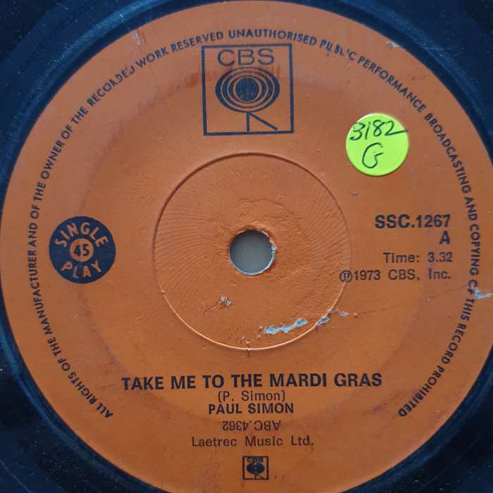 Paul Simon  Kodachrome /Take Me to the Mardi Gras - Vinyl 7" Record - Good Quality (G)