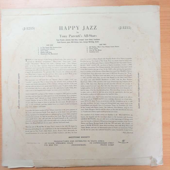 Jazztone Society - Happy Jazz - Vinyl LP Record - Very-Good Quality (VG)