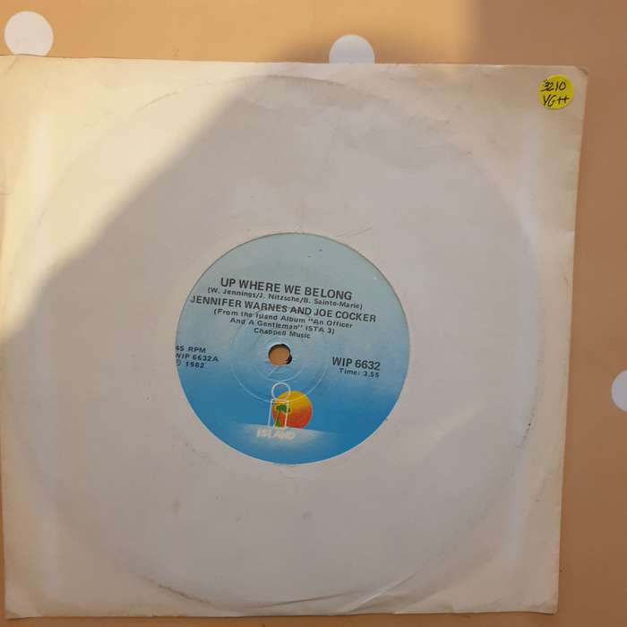 Joe Cocker / Jennifer Warnes  Up Where We Belong - Vinyl 7" Record - Very-Good+ Quality (VG+)