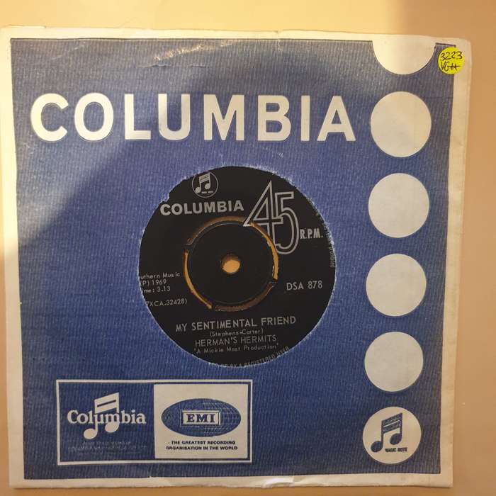 Herman's Hermits  My Sentimental Friend - Vinyl 7" Record - Very-Good+ Quality (VG+)